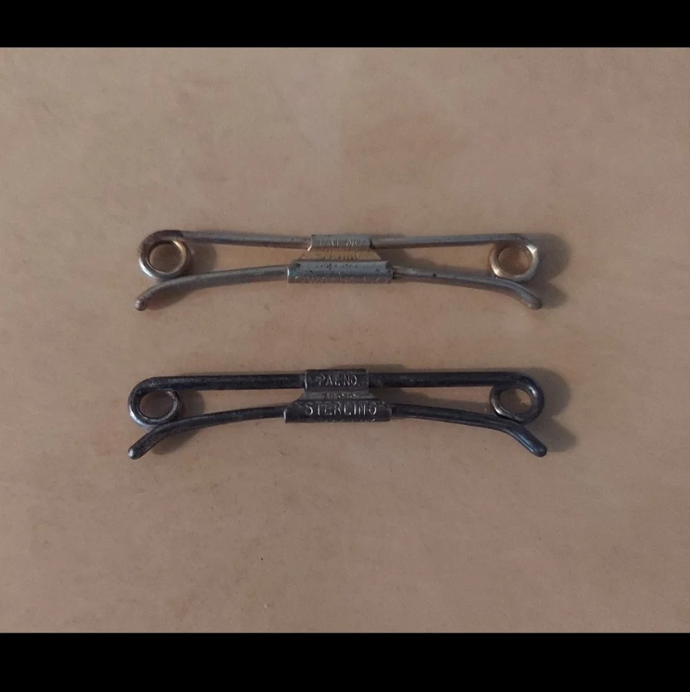 Swank & Swank 50 Collar Bars Signed 75818 & 75019 Sterling/Gold SET VINTAGE
